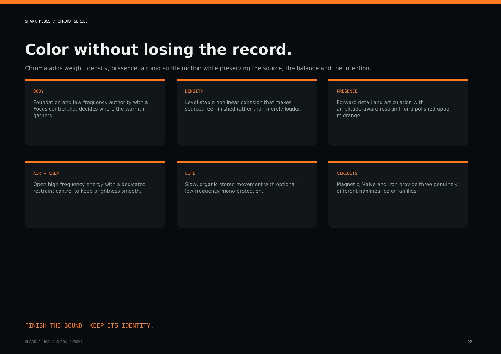 Shark Chroma brochure page 2 of 4