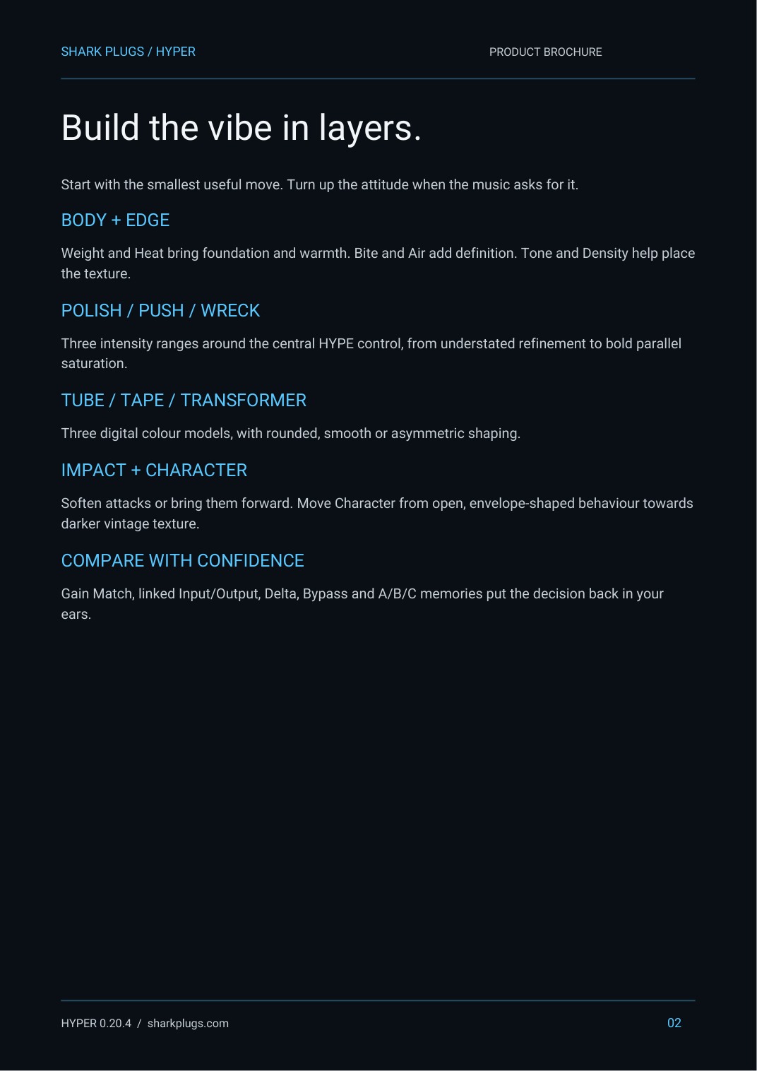 Shark HYPER brochure page 2 of 3