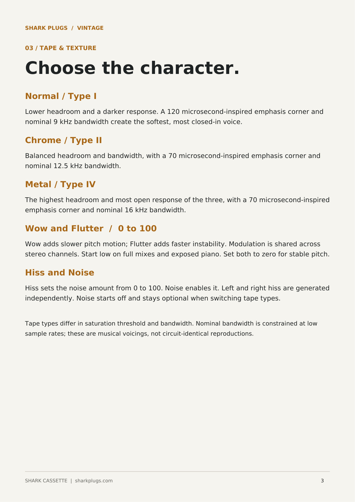 SHARK CASSETTE user manual page 3 of 5