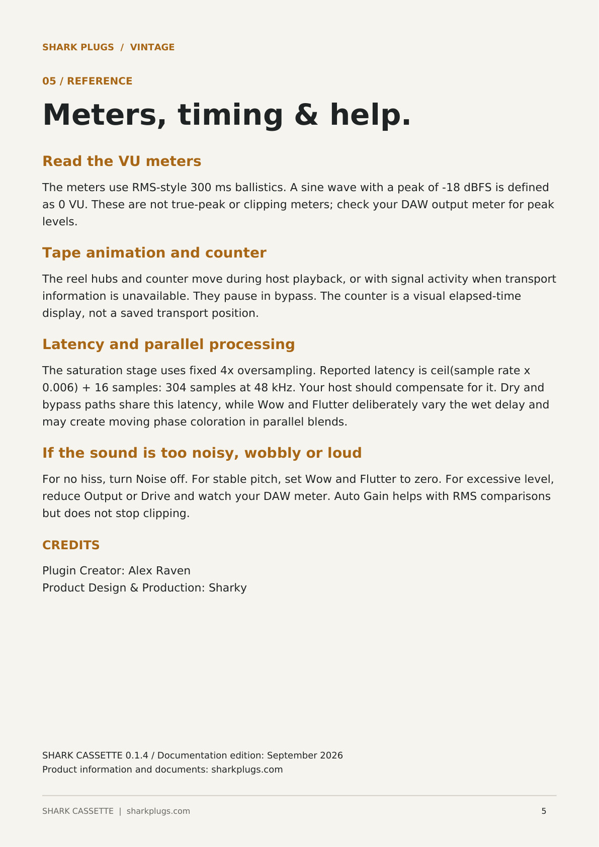 SHARK CASSETTE user manual page 5 of 5
