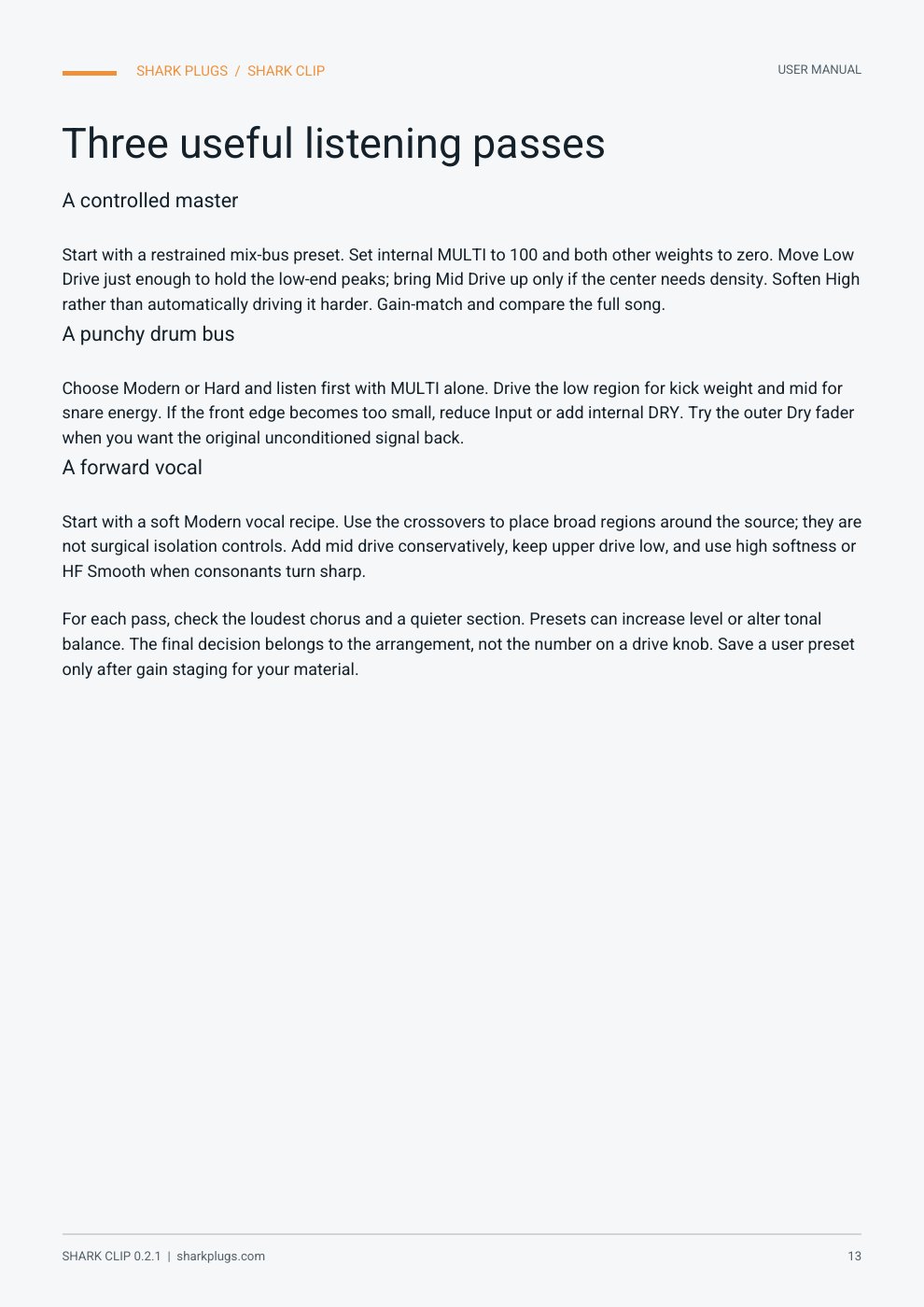 SHARK CLIP user manual page 13 of 14