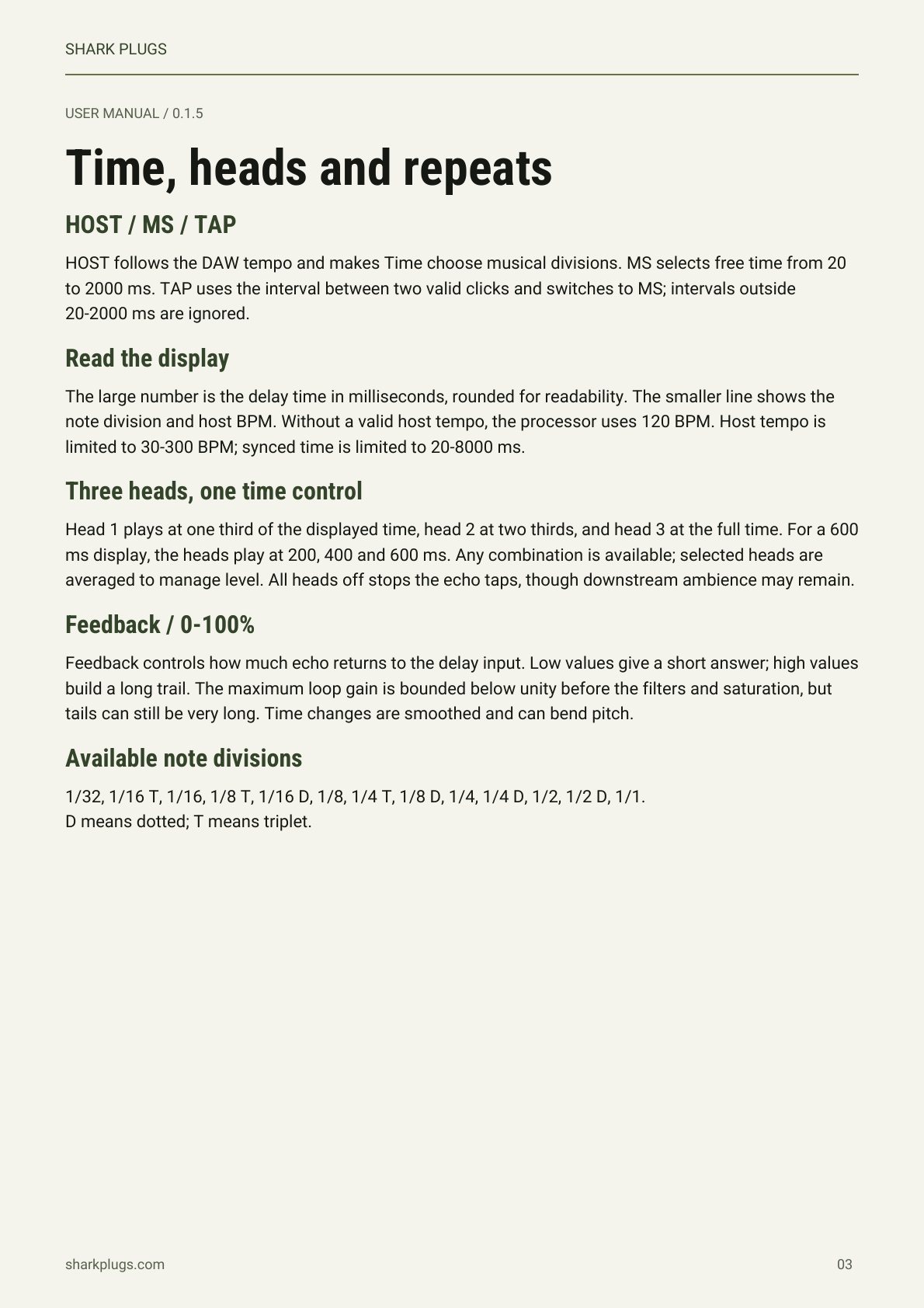 SHARK DELAY user manual page 3 of 8
