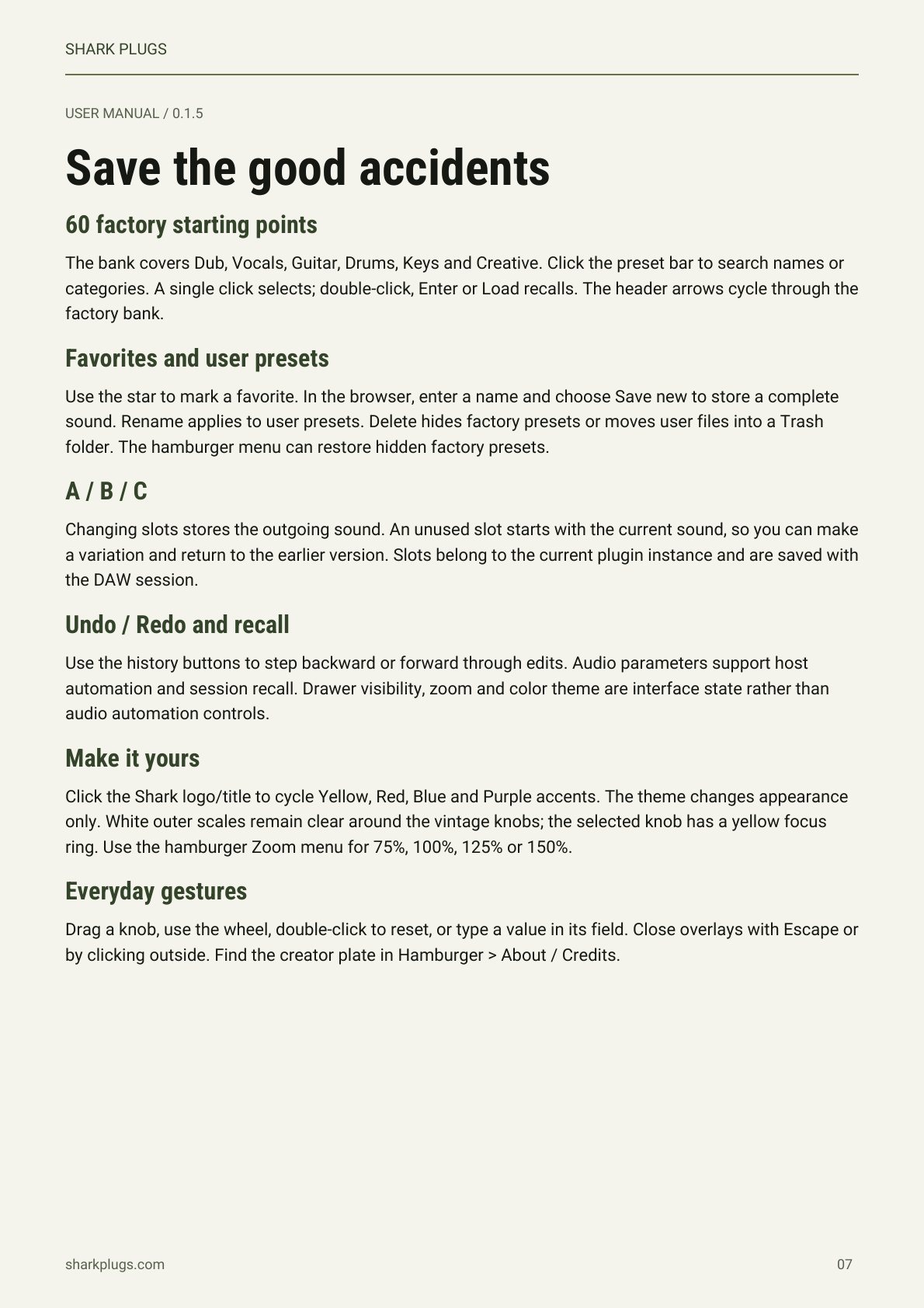SHARK DELAY user manual page 7 of 8