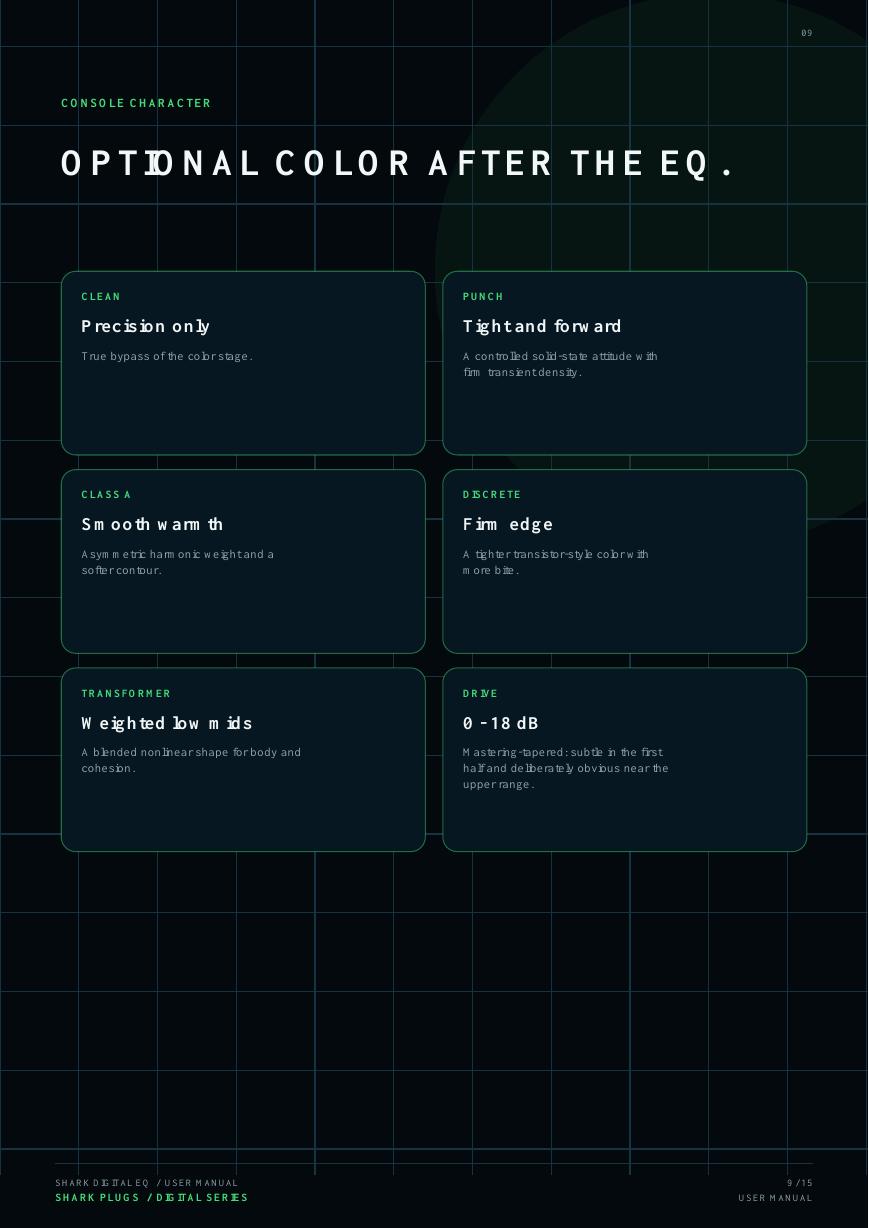 SHARK DIGITAL EQ user manual page 9 of 15