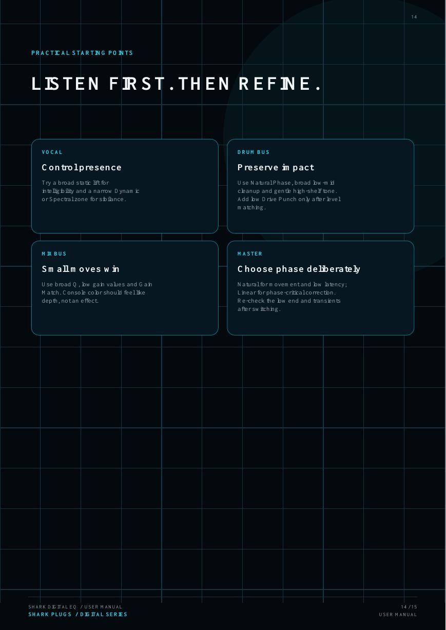 SHARK DIGITAL EQ user manual page 14 of 15