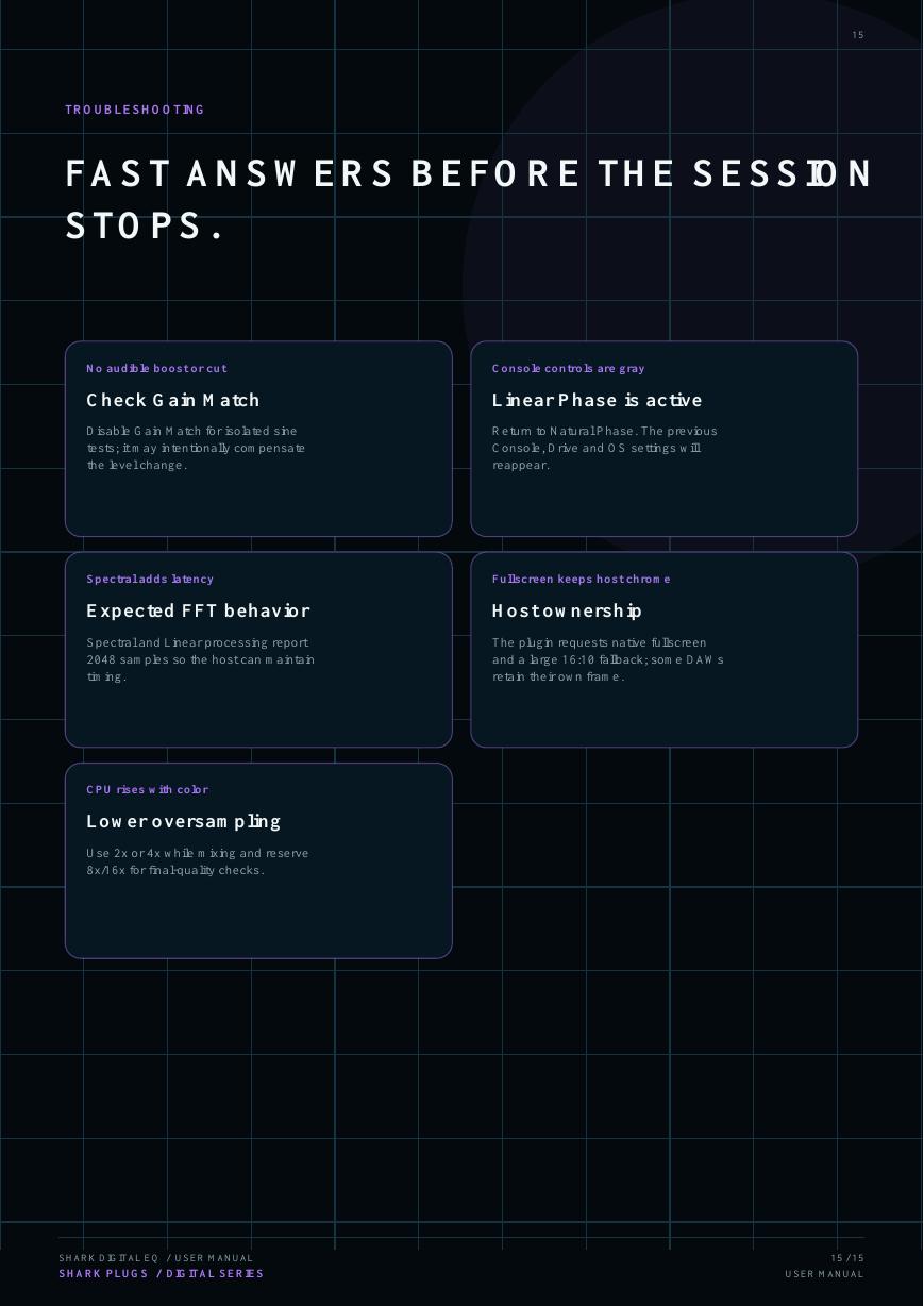 SHARK DIGITAL EQ user manual page 15 of 15