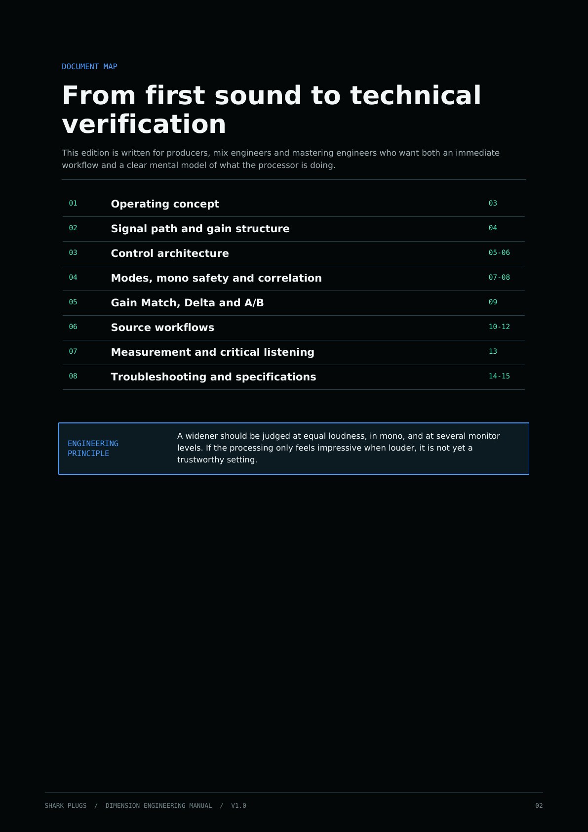 Shark Dimension user manual page 2 of 16