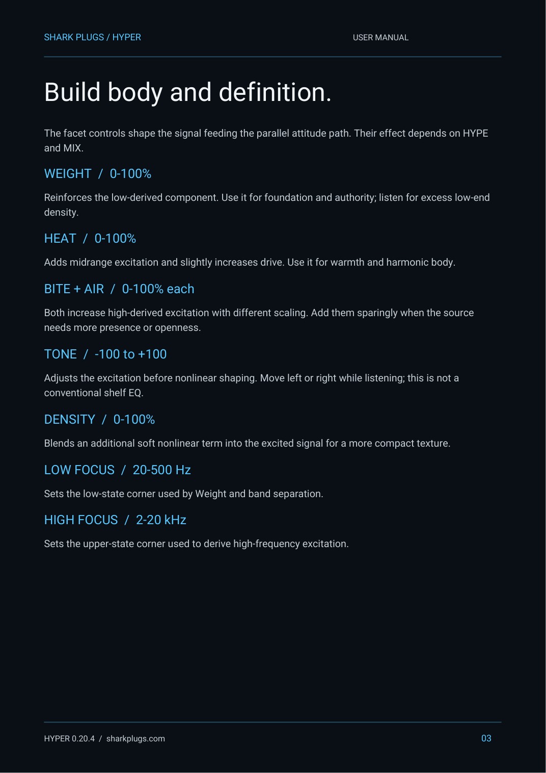 Shark HYPER user manual page 3 of 8