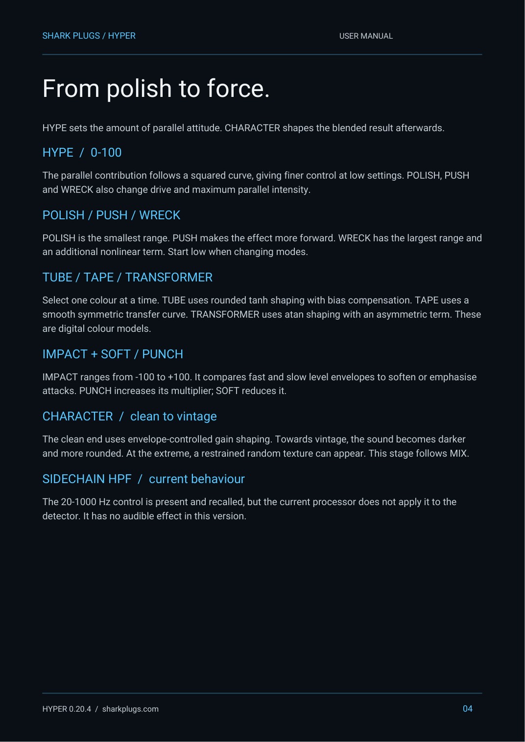 Shark HYPER user manual page 4 of 8