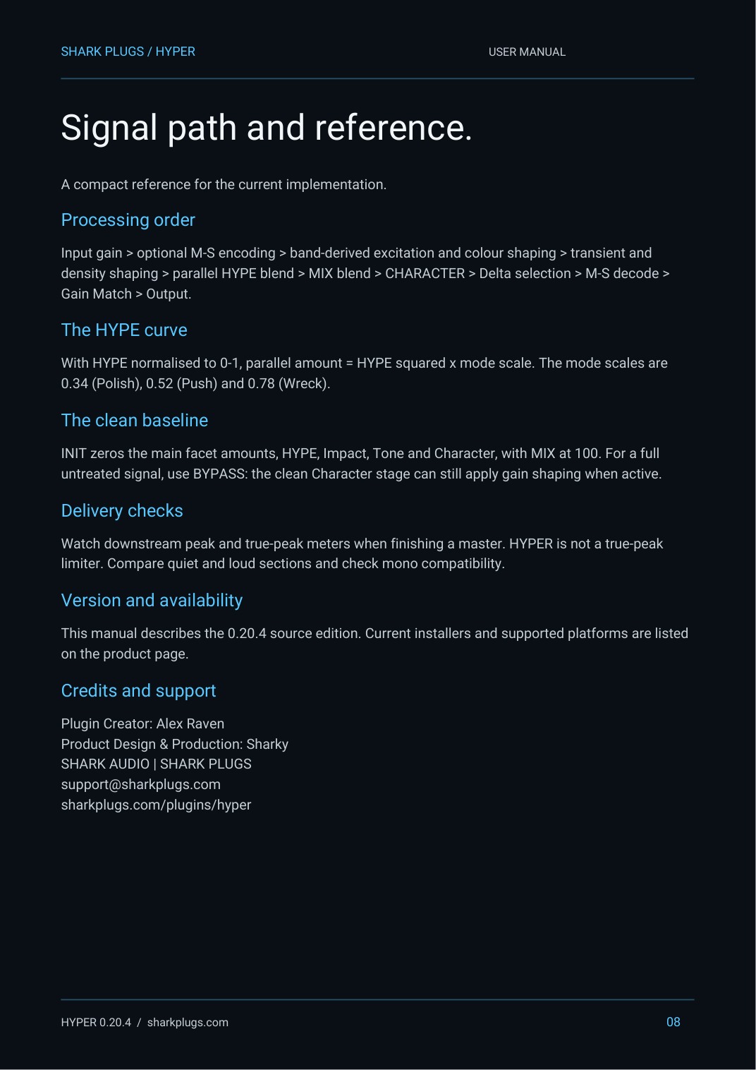 Shark HYPER user manual page 8 of 8