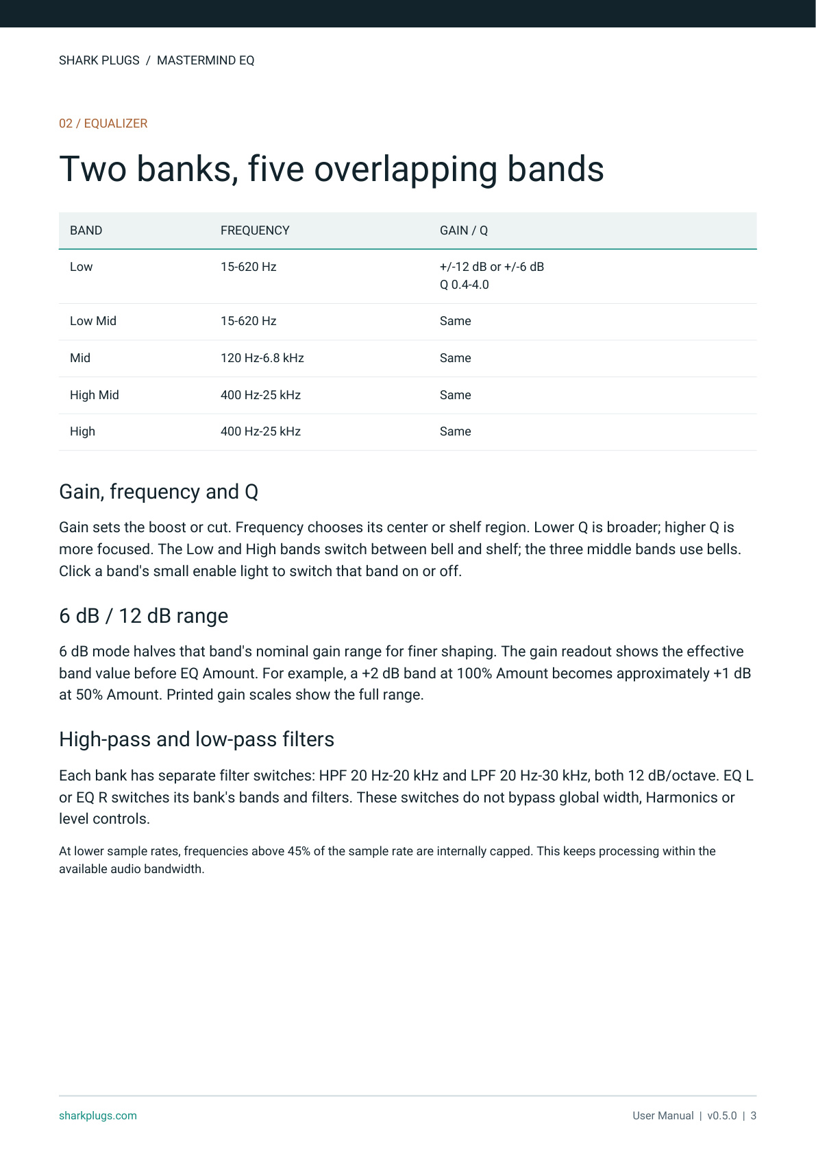 Shark Mastermind EQ user manual page 3 of 9