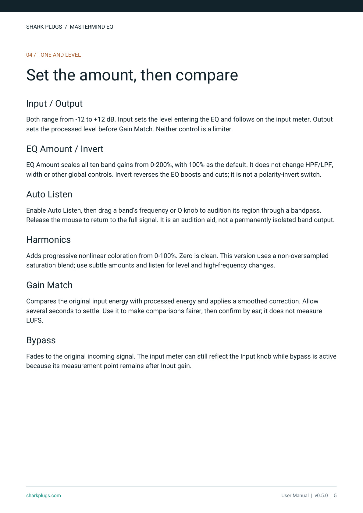 Shark Mastermind EQ user manual page 5 of 9