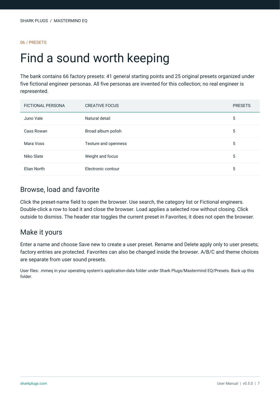 Shark Mastermind EQ user manual page 7 of 9