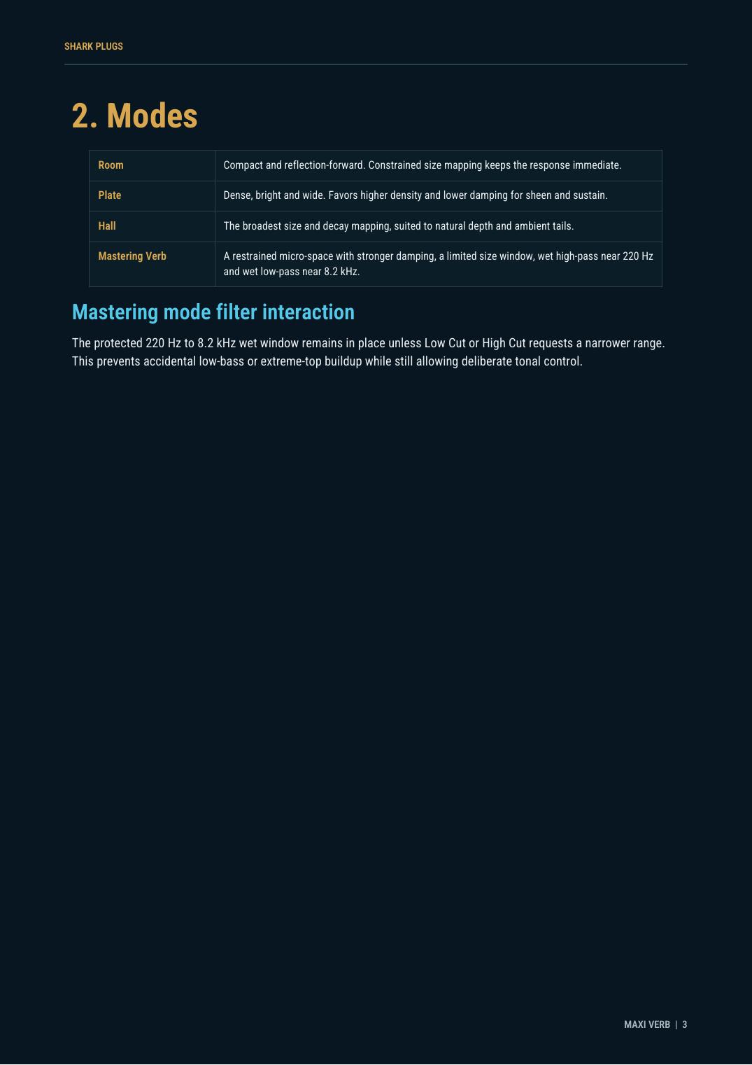 MAXI Mastering Verb user manual page 3 of 8