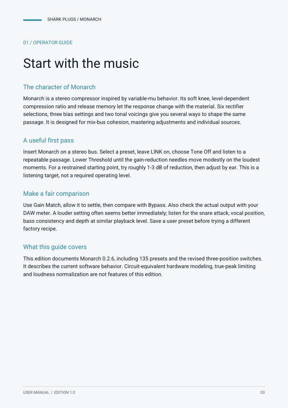 SHARK MONARCH user manual page 3 of 20