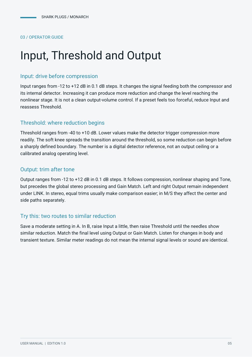 SHARK MONARCH user manual page 5 of 20