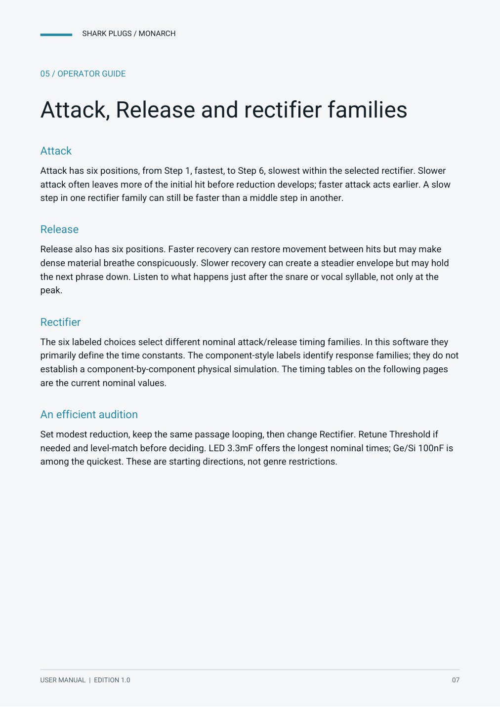 SHARK MONARCH user manual page 7 of 20