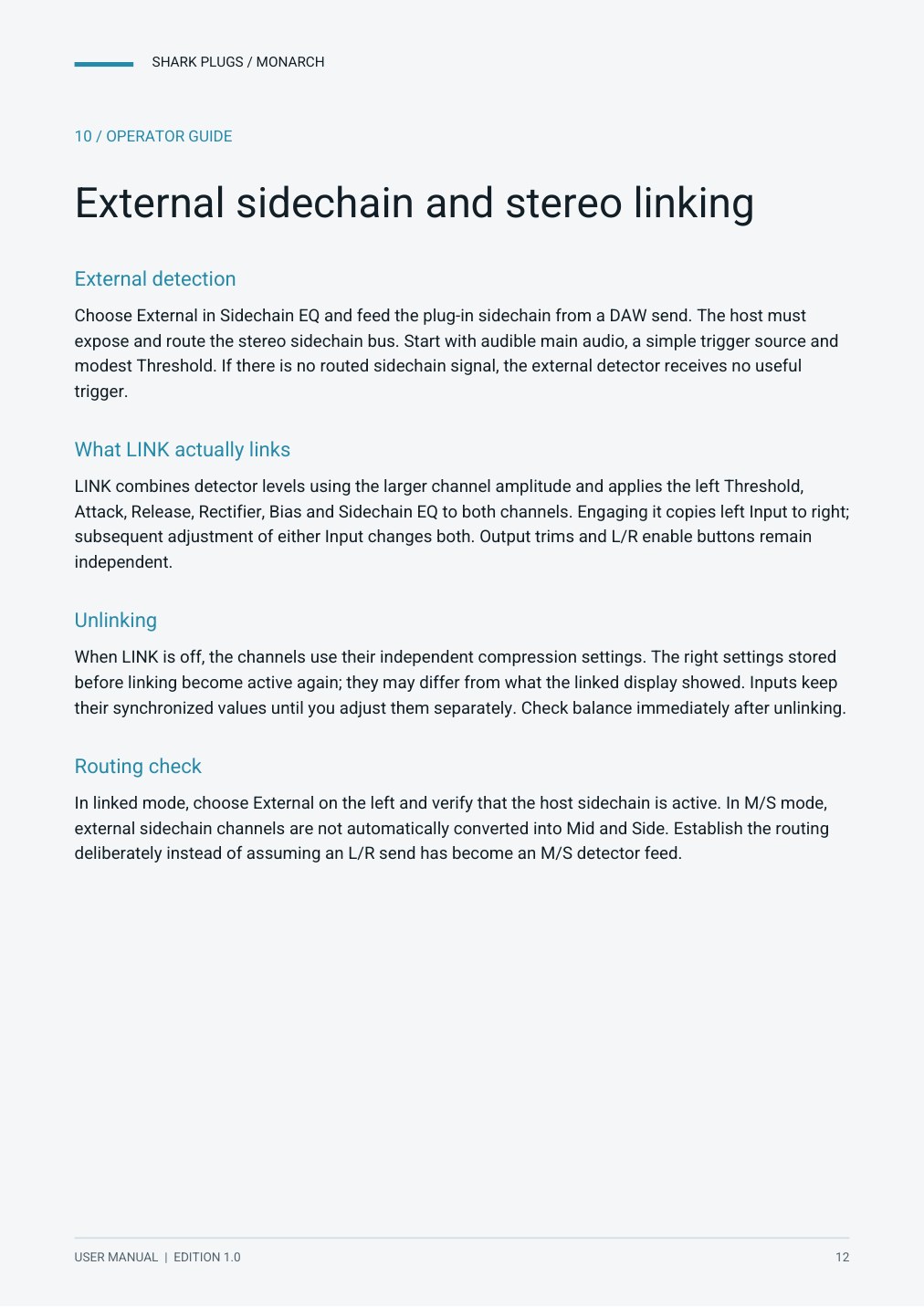 SHARK MONARCH user manual page 12 of 20