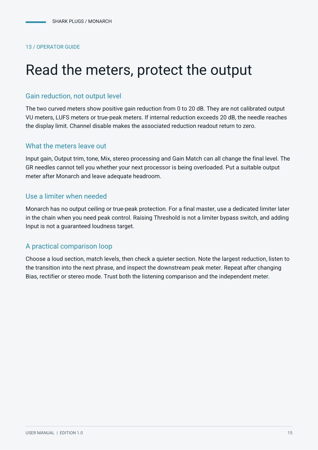 SHARK MONARCH user manual page 15 of 20