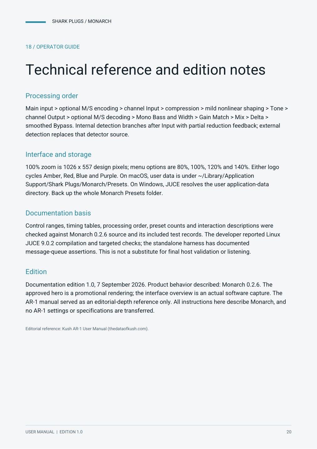SHARK MONARCH user manual page 20 of 20