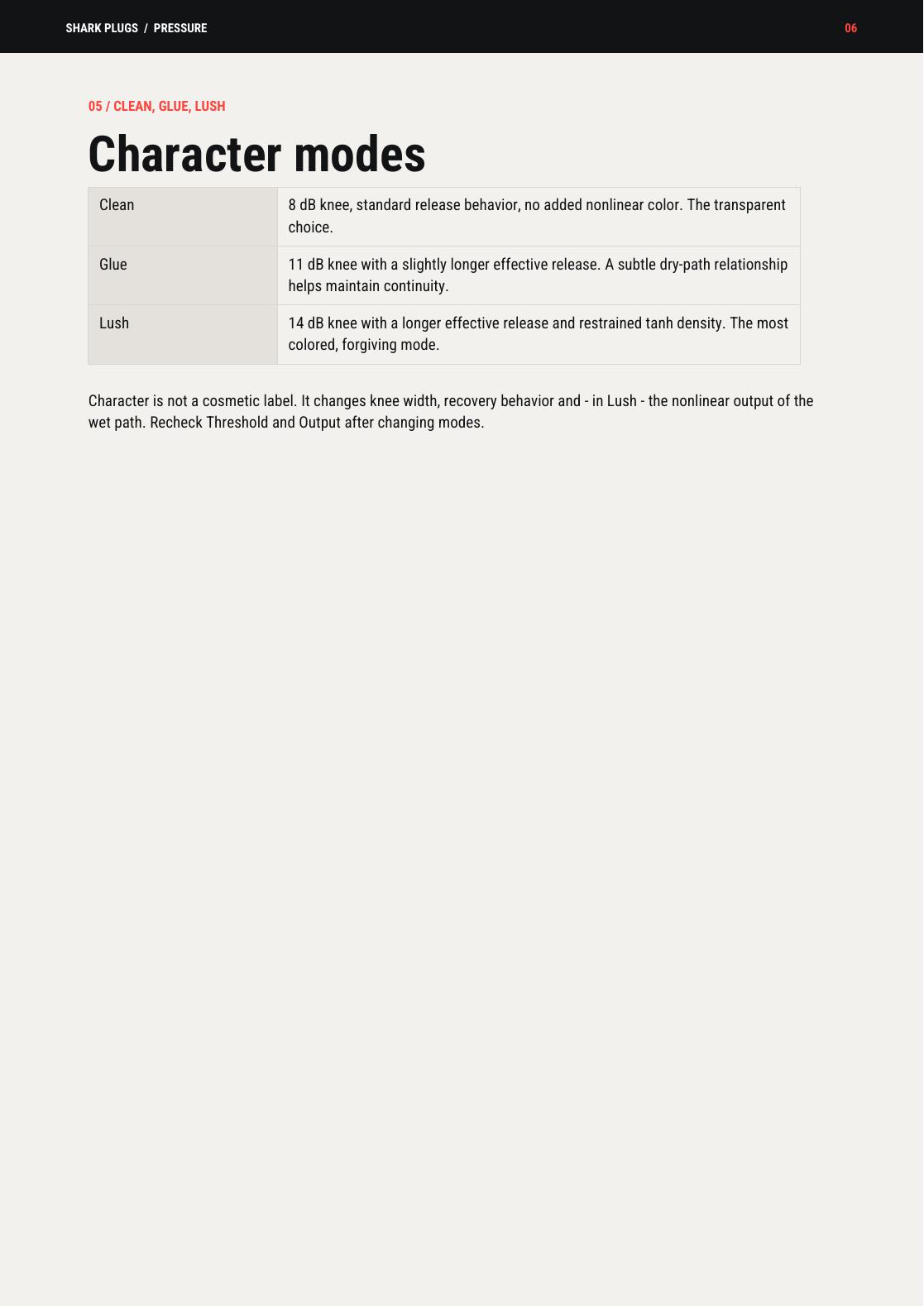 PRESSURE user manual page 6 of 15