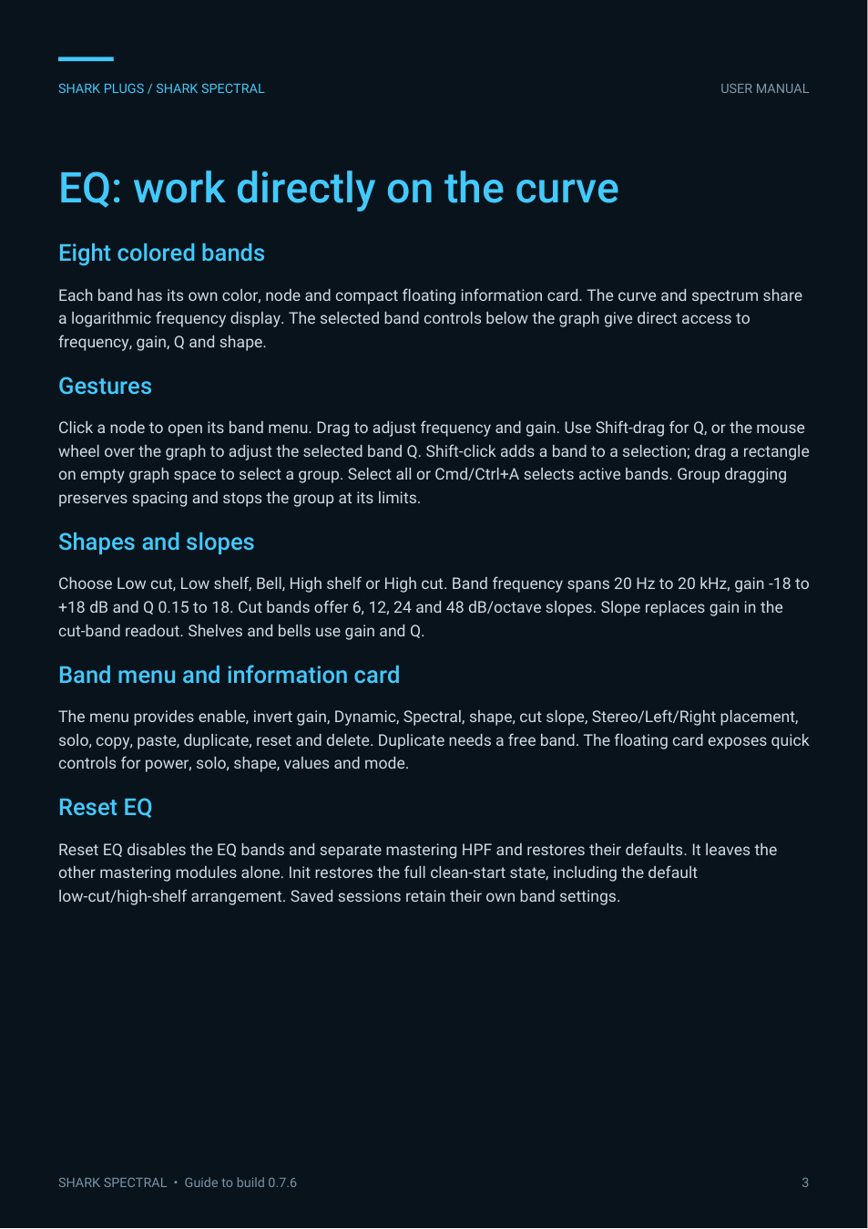 SHARK SPECTRAL user manual page 3 of 8