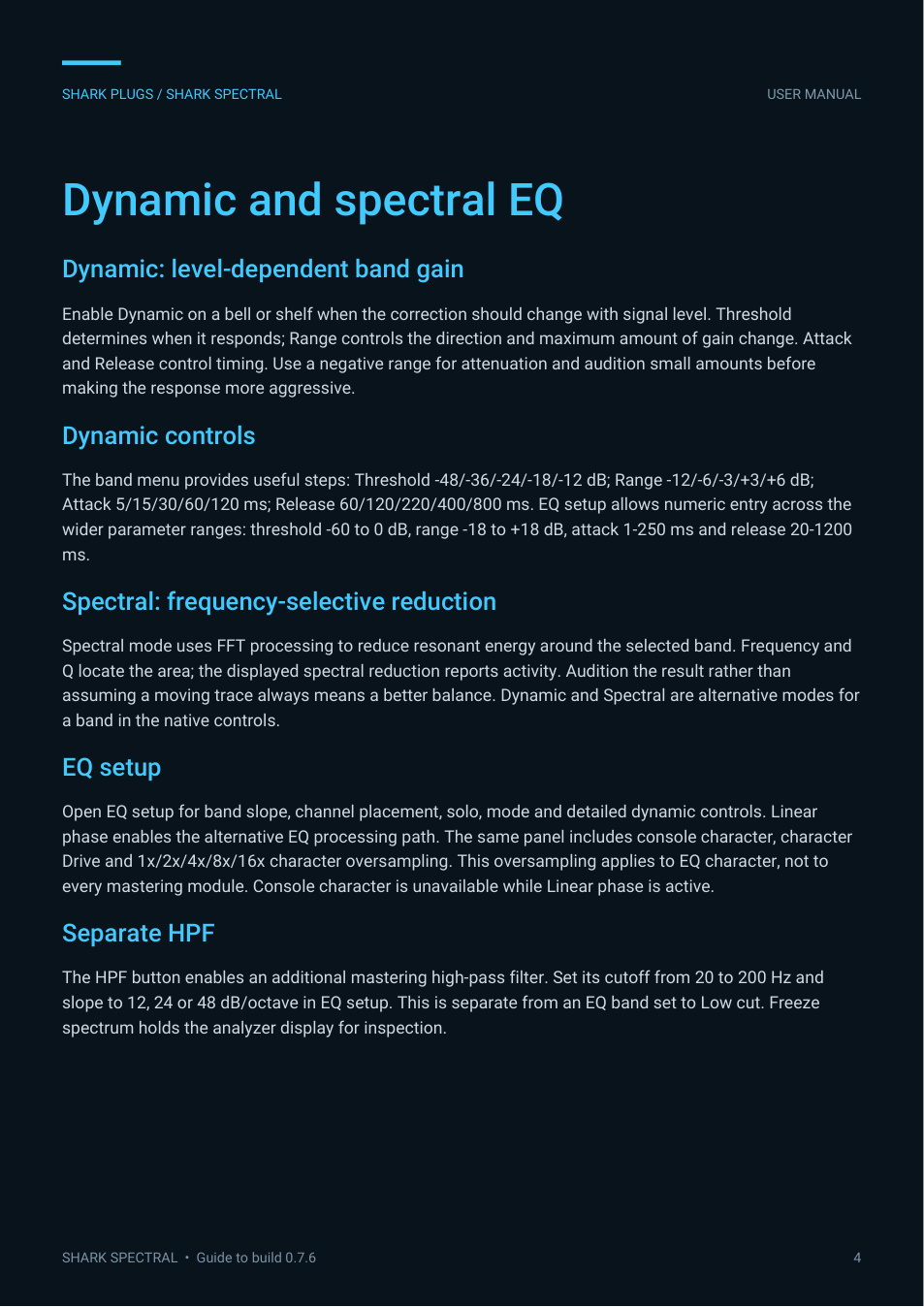 SHARK SPECTRAL user manual page 4 of 8