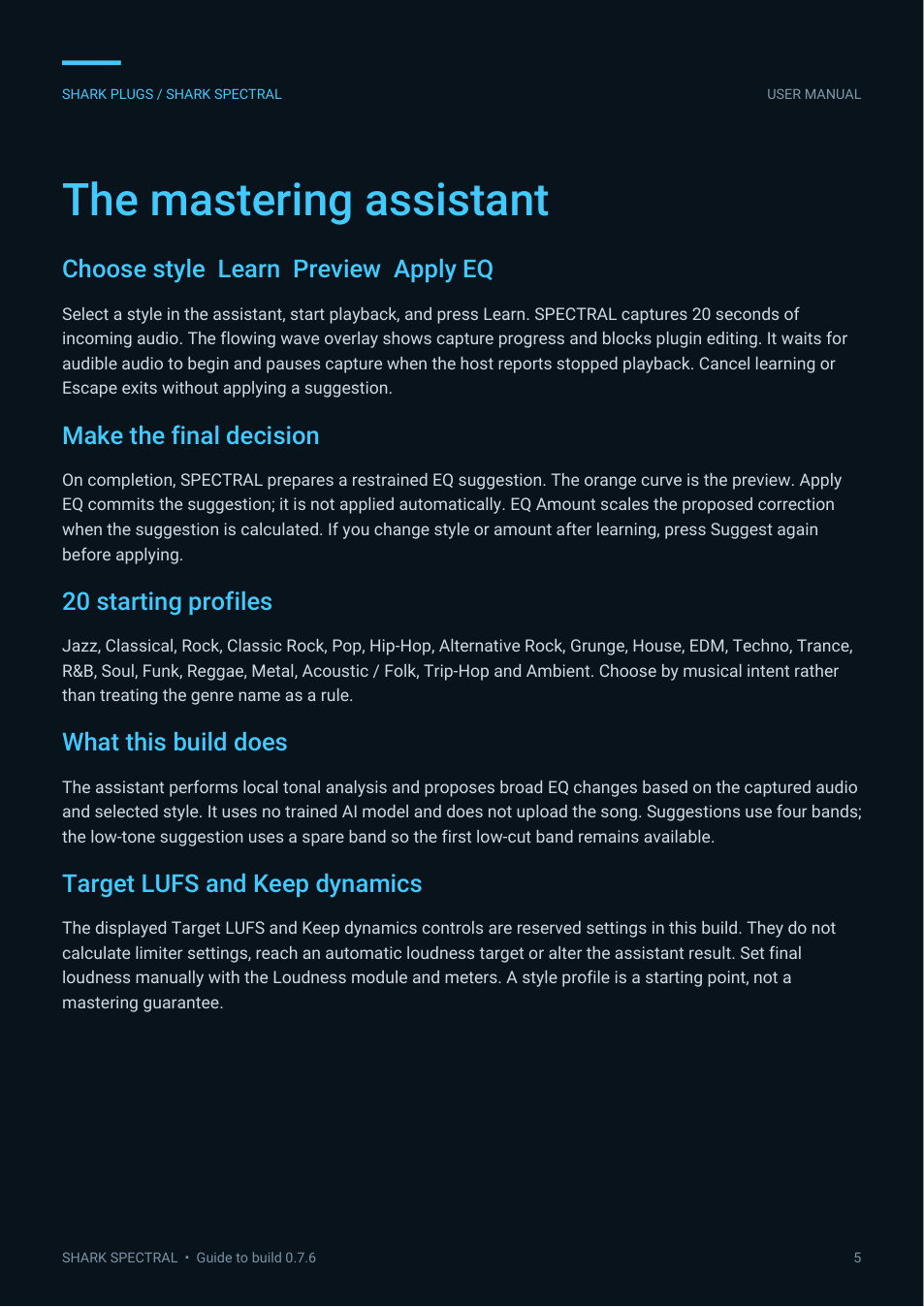 SHARK SPECTRAL user manual page 5 of 8