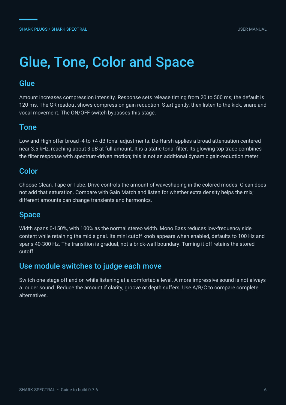 SHARK SPECTRAL user manual page 6 of 8