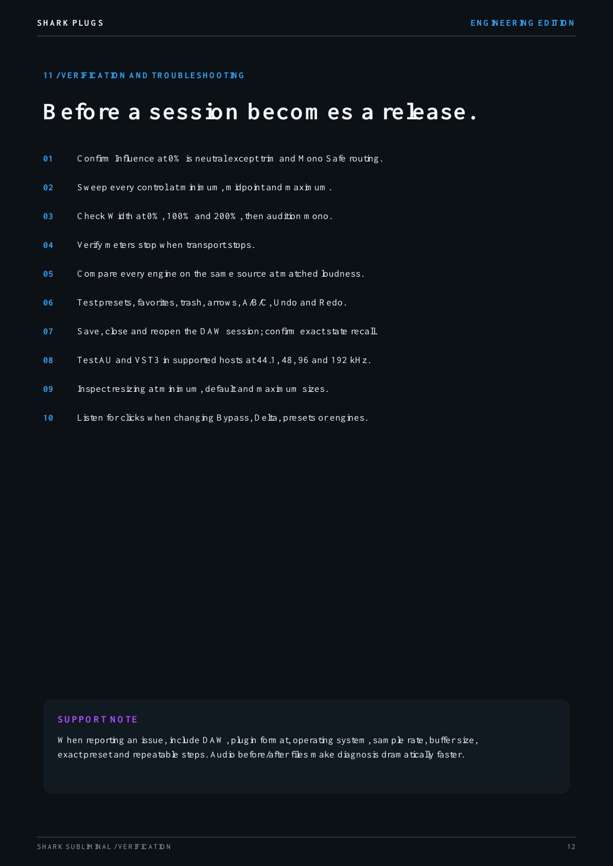 Shark Subliminal user manual page 12 of 12